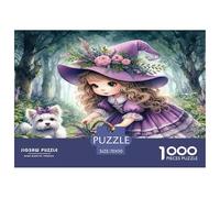 Little Witch And Puppy 1000 Pezzi Puzzle Classici Per Adulti E Bambini Da 14 Anni E Più Giochi Rilassamento E Intelligence Sfida Impossibile - Regalo Per Amore E Amico 70x50cm/1000pcs