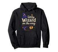 Little Wizard On The Way - Annuncio di Gravidanza per Halloween Felpa con Cappuccio