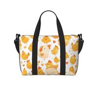 Little Yellow Chick, borsa da viaggio con stampa di pulcino, borsa a tracolla per weekend e viaggi d'affari, leggera