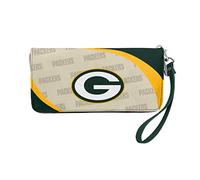 Littlearth Curve Zip Organizer Wallet, NFL Green bay Packers-Portafoglio con Cerniera Curva Unisex-Adulto, Colore della Squadra, 4” x 8" x 1”