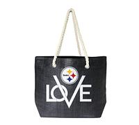 Littlearth NFL Pittsburgh Steelers Love Rope Tote, Team Color, 19" x 6" x 14"
