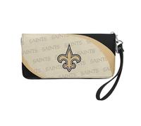 Littlearth Wallet, NFL New Orleans Saints Curve-Portafoglio Organizer con Zip da Donna, Colore della Squadra, 4” H x 8" W x 1” D