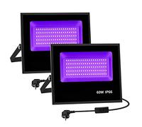 Littleboyny Proiettore LED nero UV 60W IP66 impermeabile con 100 LED in lega di alluminio per Halloween concerto bar colori fluo