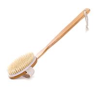 Littleducking Spazzola per il corpo in legno Scrubber per la schiena con manico in bambù lungo portata posteriore corpo spazzolatura spa scrubber