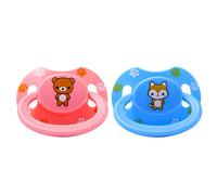 LittleForBig Generation-II Ciuccio stampato Set-Blue Fox & Pink Teddy Bear