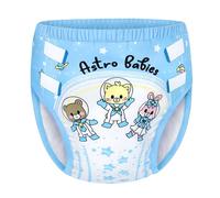 LittleForBig Intimo morbido seta Comodi Pantaloni da allenamento riutilizzabili lavabili per adulti - Astro Neonati Blu M