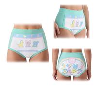 LittleForBig Mutandine di apprendimento a vita alta per adulti, morbide e setose, lavabili, riutilizzabili, impermeabili, comfort assoluto - motivo Baby Parade M
