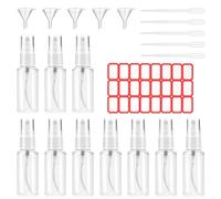 Littlegaofeithing 10 flaconi spray vuoto, spray da 100 ml, profumo, shampoo ecc. con 5 imbuto, 5 conte gocce e 1 etichetta