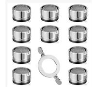 Littlegaofeithing 10 pezzi M24 montalatte per rubinetto, in acciaio inossidabile, include 10 guarnizioni e 1 chiave per schiumatore cromato per cucina bagno, filettatura maschio