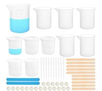 Littlegaofeithing 11 Pezzi Misurare in Silicone con Graduato, 30 ml/100 ml/250 ml Bicchiere Dosatore in Resina epossidica, Riutilizzabile Bicchieri Dosatore in Silicone per Stampi Casting Resina