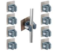 Littlegaofeithing 8 pz Gancio per scopa da parete, senza forcella, porta scope, per bagno, cucina, ufficio, giardino, garage, (grigio)