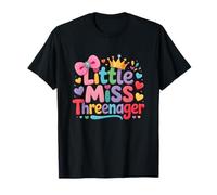 LittleMiss Threenager Threenager Bambina Compleanno 3 Anni Maglietta