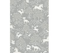 Littlephant Carta da parati Fairytale Fox - Dusty Mid Blue