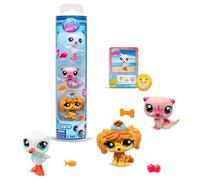 Littlest Pet Shop Bandai BF00617 Confezione da 3 Animali Animali Domestici Accessori, Carta Collezionabile e Codice Virtuale, Generazione 7, Animali Domestici #43#118#111, Bambini dai 4 Anni +