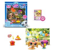 Littlest Pet Shop BANDAI Pack PETFLUENCERS Festa all'Aperto BF00572 Include 2 Animali domestici, 4 Accessori, 1 Sfondo, 1 Biglietto da collezione, 1 Codice Virtuale, Generazione 7, 4 anni+