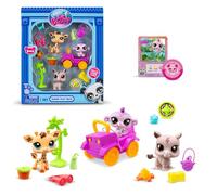 Littlest Pet Shop, Safari Play Pack - Gen 7, Pets #53, 54, 55, Autentica figura