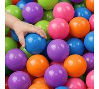 LittleTom 100 Palline di plastica Colorata Ø5,5cm Mix di 5 Colori Pastello