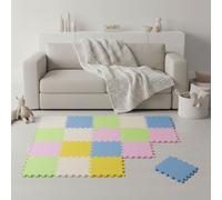 LittleTom 18 Pezzi Tappeto Gioco per Bambini in Piastrelle EVA 30x30 cm - Pavimento Morbido e Antiscivolo per Neonati - Superficie Puzzle Protettiva Ideale per la Cameretta dei Bimbi e Gioco a Terra