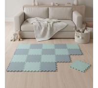 LittleTom 18 Pezzi Tappeto Gioco per Bambini in Piastrelle EVA 30x30 cm - Pavimento Morbido e Antiscivolo per Neonati - Superficie Puzzle Protettiva Ideale per la Cameretta dei Bimbi e Gioco a Terra