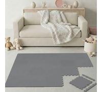 LittleTom 18 Pezzi Tappeto Puzzle per Bambini - Certificato TÜV - Piastrelle EVA con Bordi 30x30 cm - Pavimento Morbido e Antiscivolo - Superficie Puzzle Protettiva per la Cameretta e Gioco a Terra