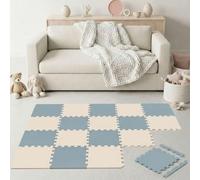LittleTom 18 Pezzi Tappeto Puzzle per Bambini - Certificato TÜV - Piastrelle EVA con Bordi 30x30 cm - Pavimento Morbido e Antiscivolo - Superficie Puzzle Protettiva per la Cameretta e Gioco a Terra