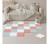 LittleTom 27 Pezzi Tappeto Gioco per Bambini in Piastrelle EVA 30x30 cm - Pavimento Morbido e Antiscivolo per Neonati - Superficie Puzzle Protettiva Ideale per la Cameretta dei Bimbi e Gioco a Terra