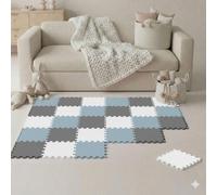 LittleTom 27 Pezzi Tappeto Gioco per Bambini in Piastrelle EVA 30x30 cm - Pavimento Morbido e Antiscivolo per Neonati - Superficie Puzzle Protettiva Ideale per la Cameretta dei Bimbi e Gioco a Terra