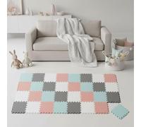 LittleTom 36 Pezzi Tappeto Gioco per Bambini in Piastrelle EVA 30x30 cm - Pavimento Morbido e Antiscivolo per Neonati - Superficie Puzzle Protettiva Ideale per la Cameretta dei Bimbi e Gioco a Terra