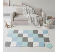 LittleTom 36 Pezzi Tappeto Gioco per Bambini in Piastrelle EVA 30x30 cm - Pavimento Morbido e Antiscivolo per Neonati - Superficie Puzzle Protettiva Ideale per la Cameretta dei Bimbi e Gioco a Terra