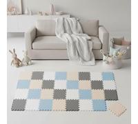 LittleTom 36 Pezzi Tappeto Gioco per Bambini in Piastrelle EVA 30x30 cm - Pavimento Morbido e Antiscivolo per Neonati - Superficie Puzzle Protettiva Ideale per la Cameretta dei Bimbi e Gioco a Terra