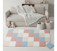 LittleTom 36 Pezzi Tappeto Gioco per Bambini in Piastrelle EVA 30x30 cm - Pavimento Morbido e Antiscivolo per Neonati - Superficie Puzzle Protettiva Ideale per la Cameretta dei Bimbi e Gioco a Terra