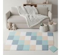 LittleTom 36 Pezzi Tappeto Gioco per Bambini in Piastrelle EVA 30x30 cm - Pavimento Morbido e Antiscivolo per Neonati - Superficie Puzzle Protettiva Ideale per la Cameretta dei Bimbi e Gioco a Terra