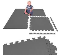 LittleTom 4 Pezzi Tappeto Gioco per Bambini in Piastrelle EVA 50x50 cm - Pavimento Morbido e Antiscivolo per Bimbi - Superficie Puzzle Protettiva Ideale per la Cameretta dei Piccoli e Gioco a Terra