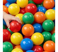 LittleTom 700 Palline Colorate Ø 6 cm di Diametro | Palline di plastica Gioco per Bambini Prima Infanzia per riempire Piscine Tende | 5 Colori Misti Giallo Rosso Blu Verde Arancione | Alta qualità