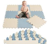 LittleTom 9 Pezzi Tappeto Gioco per Bambini in Piastrelle EVA 30x30 cm - Pavimento Morbido e Antiscivolo per Neonati - Superficie Puzzle Protettiva Ideale per la Cameretta dei Bimbi e Gioco a Terra