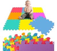 LittleTom Tappeto Puzzle Bambini 30x30 cm - Tappeto Gioco Neonato e Bambini - Pavimentoi n Schiuma EVA per Gattonare - Tappeto Pavimento Cameretta - Tappeto Morbido Antitrauma Interno Esterno