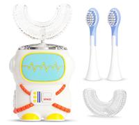 LittleTora Spazzolino da denti per bambini a forma di U per bambini, elettrico automatico a forma di U, per bambini dai 2 ai 7 anni, 360 anni, pulizia automatica dei denti, IPX7, design del bocchino