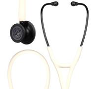 3M Littmann Stetoscopio diagnostico Cardiology IV, Campana con finitura nera opaca, Tubo color Alabaster, 6186C