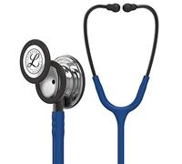 3M Littmann Stetoscopio per il monitoraggio Classic III, testina con finitura a specchio, tubo auricolare blu navy, connettore e archetto nerofumo, 69 cm, 5863