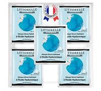 Littorelle - 5x Maschera Viso di Tessuto con Siero Idratante all’Acido Ialuronico - Prodotto in Francia - Idrata e Rimpolpa la Pelle - Antinvecchiamento - Collagene Boost - Tutti tipi di pelle