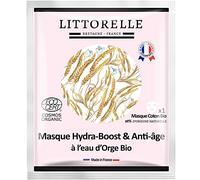 Littorelle - Maschera Hydra-Boost Anti-Età Certificata Bio COSMOS ORGANIC - Tessuto Idratante in Cotone Biologico - Made in France - Pelle morbida - 98,5% Ingredienti di Origine Naturale