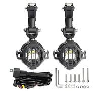 LITTOU Motorcycle Light Fit per Moto ATV Trattore Carrello elevatore Barca Spotlight Universale Faro Fendinebbia Luce di Esecuzione Luce ausiliaria (Set Completo)