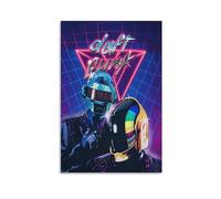 LITTPU Daft - Poster artistico punk, stampa artistica da parete con musica retrò, decorazione estetica al neon, stile vintage, per la casa, atmosfera hip hop, regalo unico per gli amanti della musica