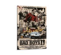 LITTPU Poster con stampa artistica del film Bad Boys Martin Lawrence Will Smith, decorazione da parete in stile retrò, regalo unico per i fan, decorazione per casa e ufficio, 40,6 x 61 cm, con cornice