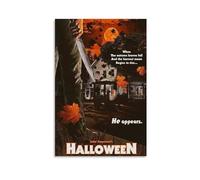 LITTPU Poster di Halloween Art Horror Decorazione da parete con foglie autunnali Stampa Vintage Movie Artwork Spooky Home Decor Michael Myers Arte a tema Raccapricciante Decorazione di Halloween