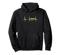 Lituania Bandiera Battito Cardiaco ECG Pulse Map Lituano Orgoglio Felpa con Cappuccio