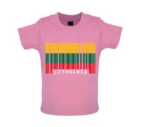 Lituania Codice a Barre Stile Bandiera - Bambino T-Shirt / Body - Lituano Paese