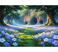 Lituor 5D DIY Rovine della grotta Diamond Painting Kit Completo Round Drill Fiore Diamond Art Kit per Adulti e Principianti Ricamo a Punto Croce Pittura Decorazione Casa 50x70cm
