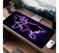 Lituor Tappetino per Mouse XXL 900x300x2mm - tappetino da tavolo per ufficio,Controllo Preciso del mouse migliora la velocità e la precisione,Antiscivolo lavabile(Mappa viola nera)