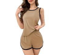 LITZO Vestito da notte coreano da donna, set pigiama coreano, camicia da notte coreana, biancheria da notte da donna, scollo rotondo, mezza manica, abbigliamento da notte quotidiano (L-163-167